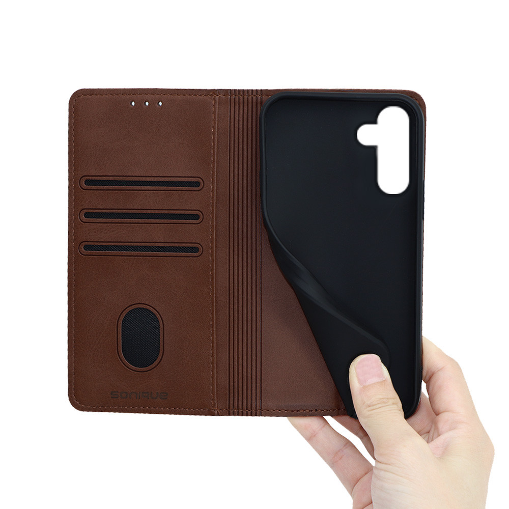 Θήκη Πορτοφόλι Vintage Magnet Wallet Sonique Samsung Galaxy A16 4G / Galaxy A16 5G Καφέ