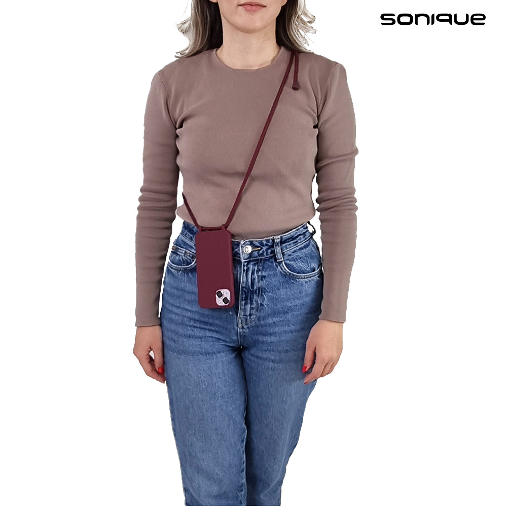 Θήκη Σιλικόνης με Κορδόνι CarryHang Sonique Xiaomi Redmi Note 14 5G Μπορντώ