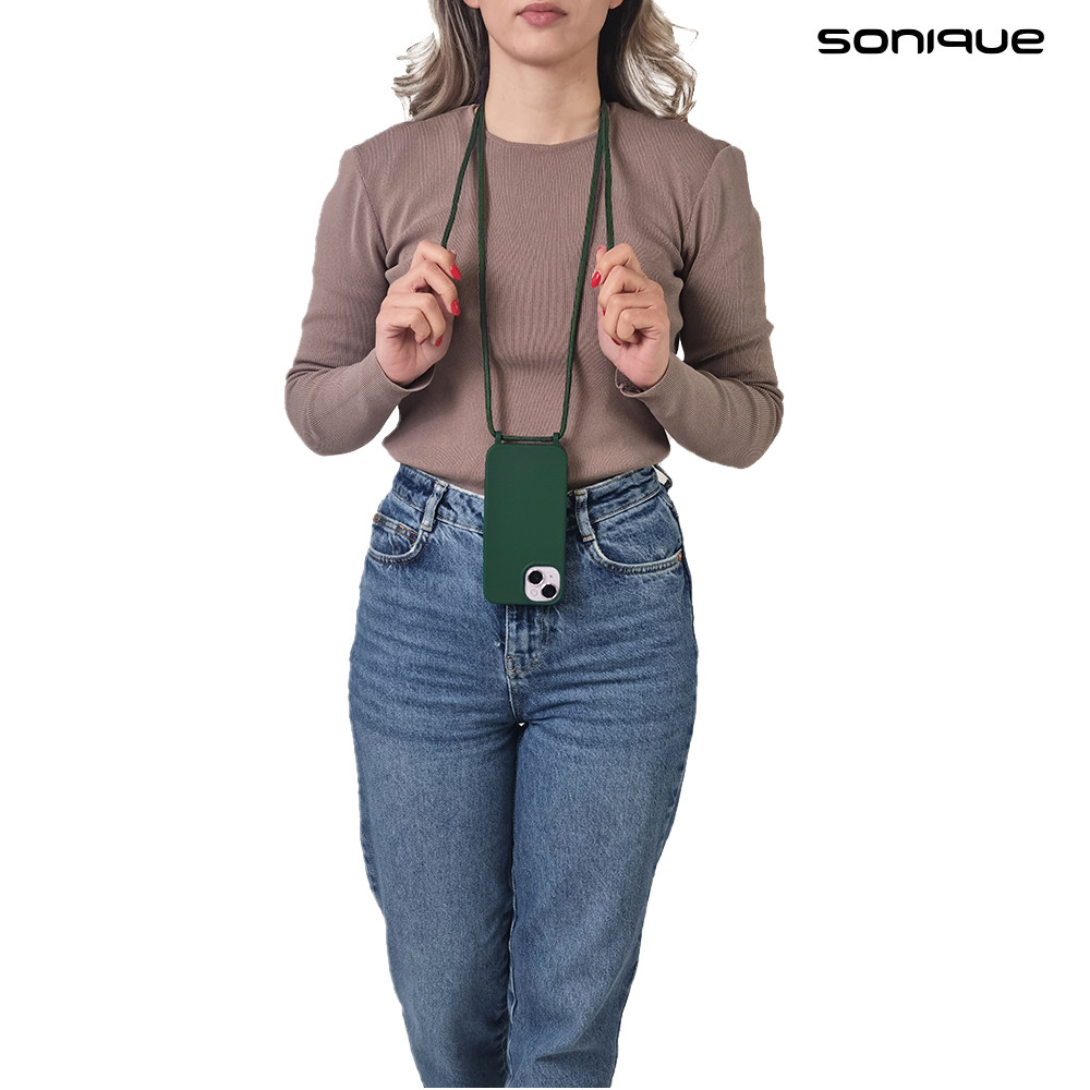 Θήκη Σιλικόνης με Κορδόνι CarryHang Sonique Xiaomi Redmi Note 14 5G Πράσινο Σκούρο