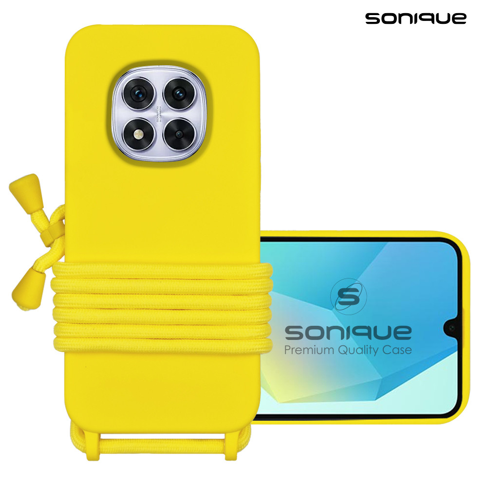 Θήκη Σιλικόνης με Κορδόνι CarryHang Sonique Xiaomi Redmi Note 14 Pro 5G / Poco X7 5G Κίτρινο