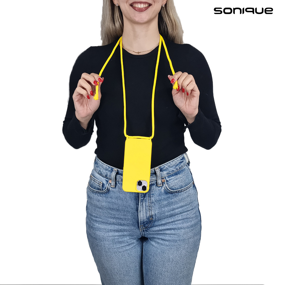 Θήκη Σιλικόνης με Κορδόνι CarryHang Sonique Xiaomi Redmi Note 14 Pro 5G / Poco X7 5G Κίτρινο