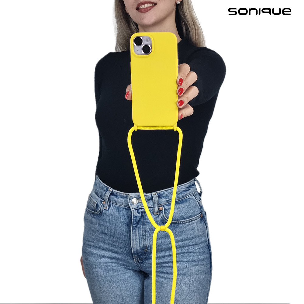 Θήκη Σιλικόνης με Κορδόνι CarryHang Sonique Xiaomi Redmi Note 14 Pro 5G / Poco X7 5G Κίτρινο