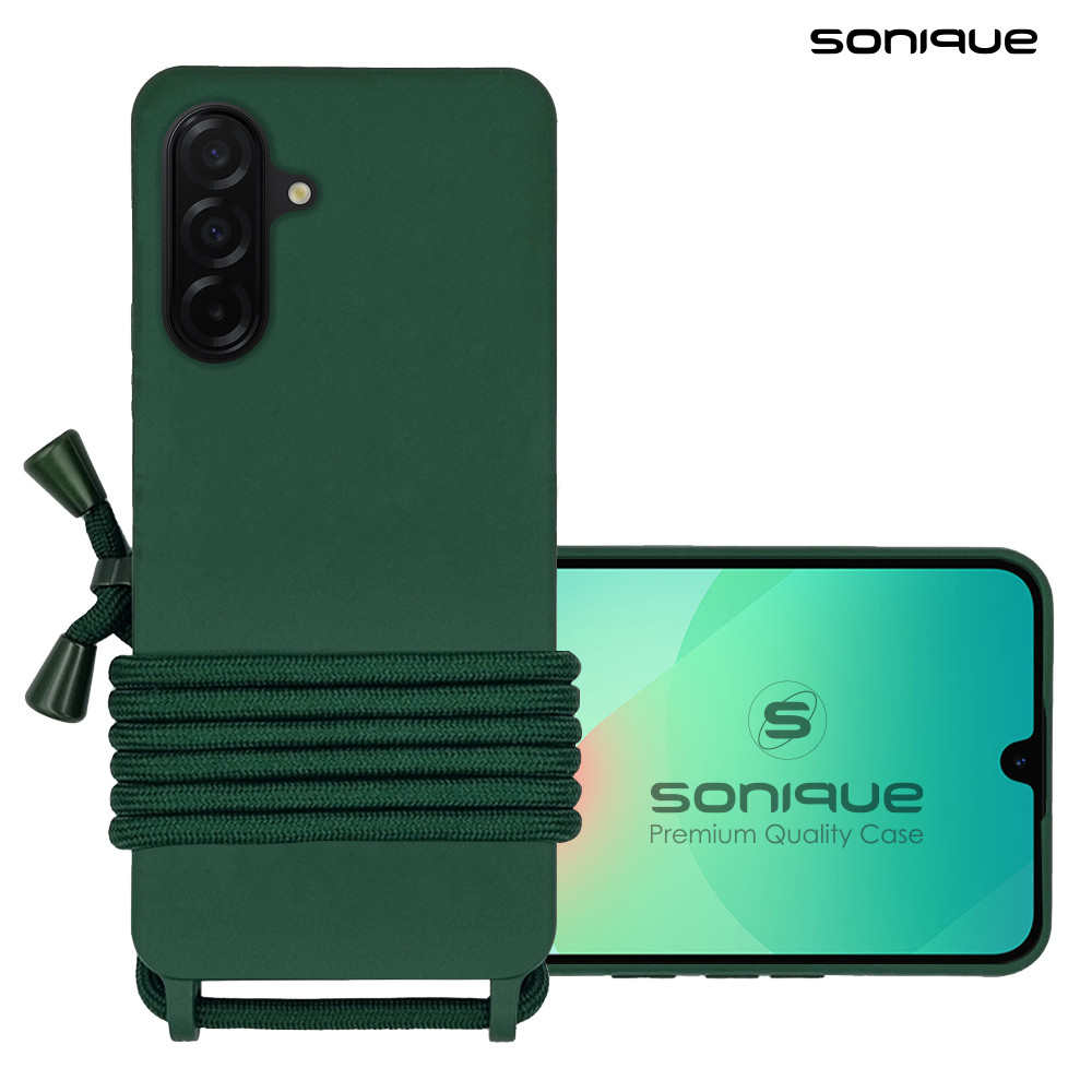 Θήκη Σιλικόνης με Κορδόνι CarryHang Sonique Samsung Galaxy A36 5G Πράσινο Σκούρο