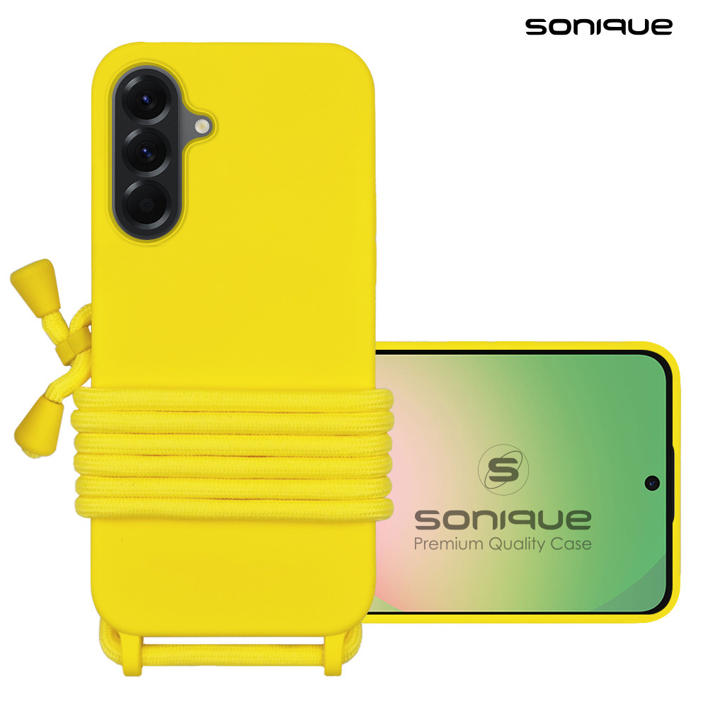Θήκη Σιλικόνης με Κορδόνι CarryHang Sonique Samsung Galaxy A56 5G Κίτρινο