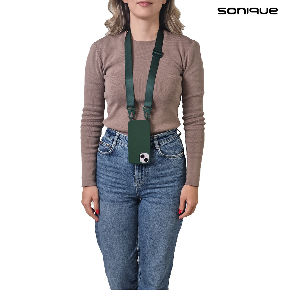 Θήκη Σιλικόνης με Strap CarryHang Sonique Xiaomi Redmi Note 14 Pro 5G / Poco X7 5G Πράσινο Σκούρο