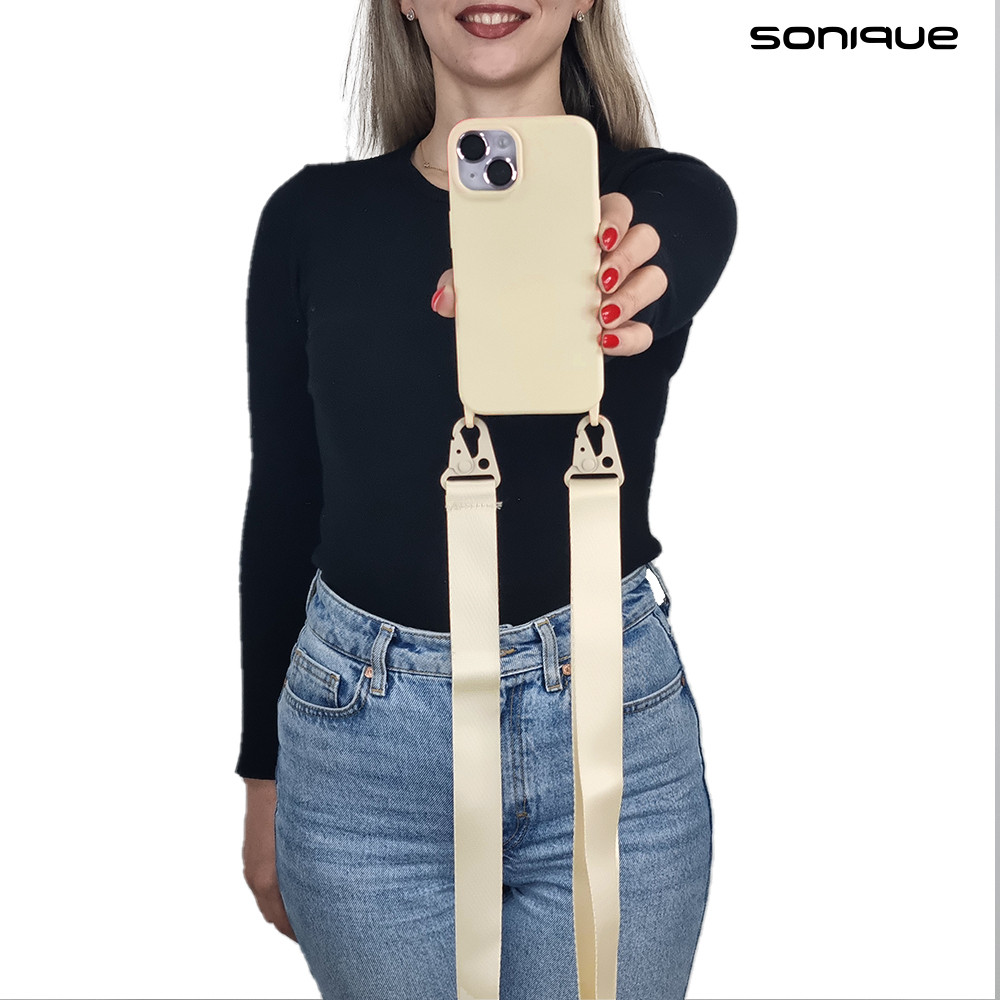 Θήκη Σιλικόνης με Strap CarryHang Sonique Xiaomi Xiaomi 14T Μπεζ