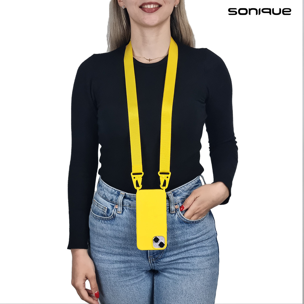 Θήκη Σιλικόνης με Strap CarryHang Sonique Xiaomi Redmi Note 14 5G Κίτρινο