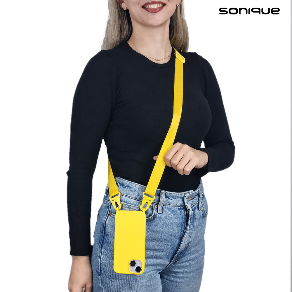 Θήκη Σιλικόνης με Strap CarryHang Sonique Xiaomi Redmi Note 14 5G Κίτρινο