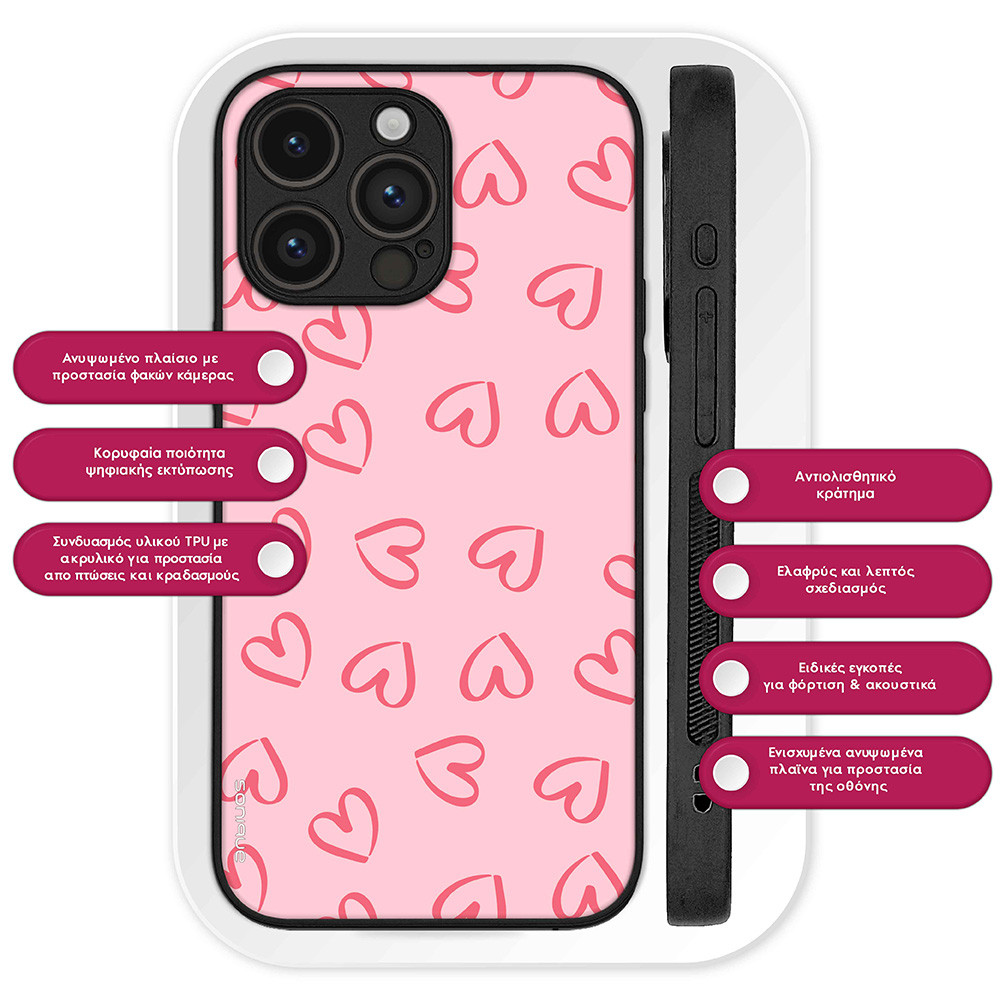 Θήκη Sonique Heart Series για Samsung Galaxy S25 Ultra Ροζ