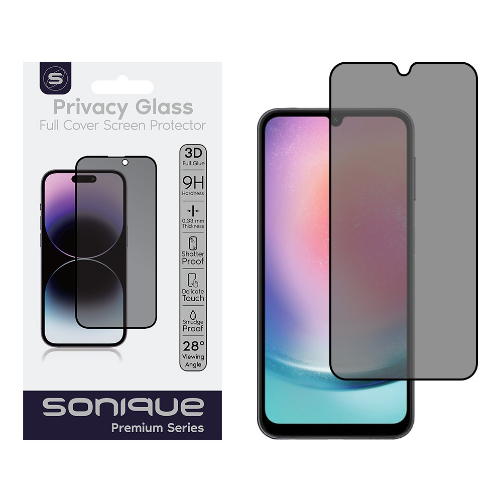 Privacy Glass Sonique Premium Series HD Full Cover 9H Samsung Galaxy A24 4G / Galaxy A25 5G Μαύρο