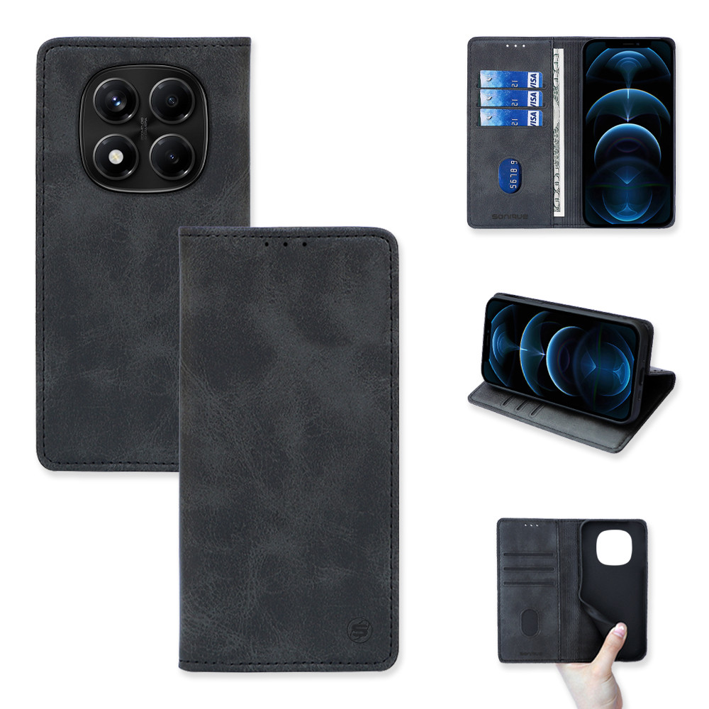 Θήκη Πορτοφόλι Vintage Magnet Wallet Sonique Xiaomi Redmi Note 14 Pro 4G Μαύρο