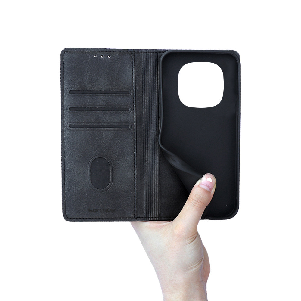Θήκη Πορτοφόλι Vintage Magnet Wallet Sonique Xiaomi Redmi Note 14 Pro 4G Μαύρο
