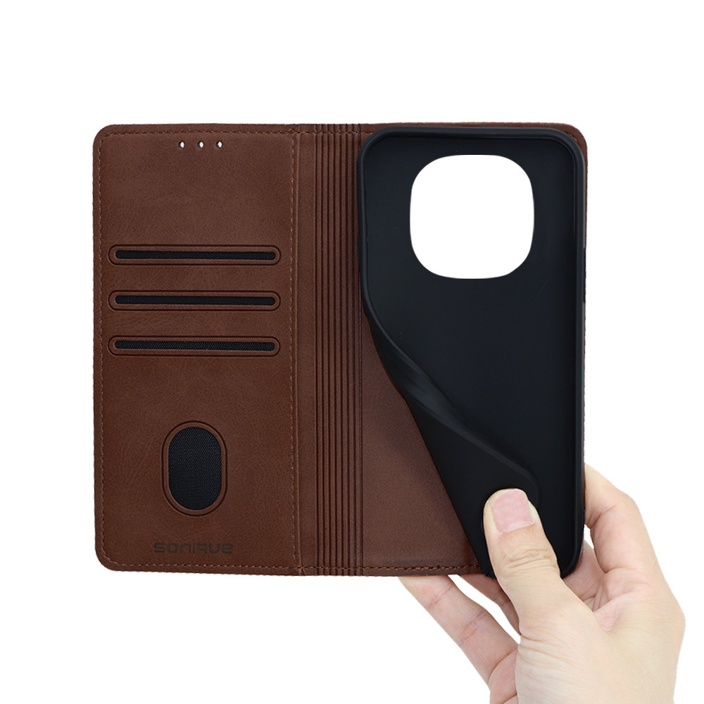 Θήκη Πορτοφόλι Vintage Magnet Wallet Sonique Xiaomi Redmi Note 14 Pro 5G / Redmi Note 14 Pro Plus 5G / Poco X7 5G Καφέ