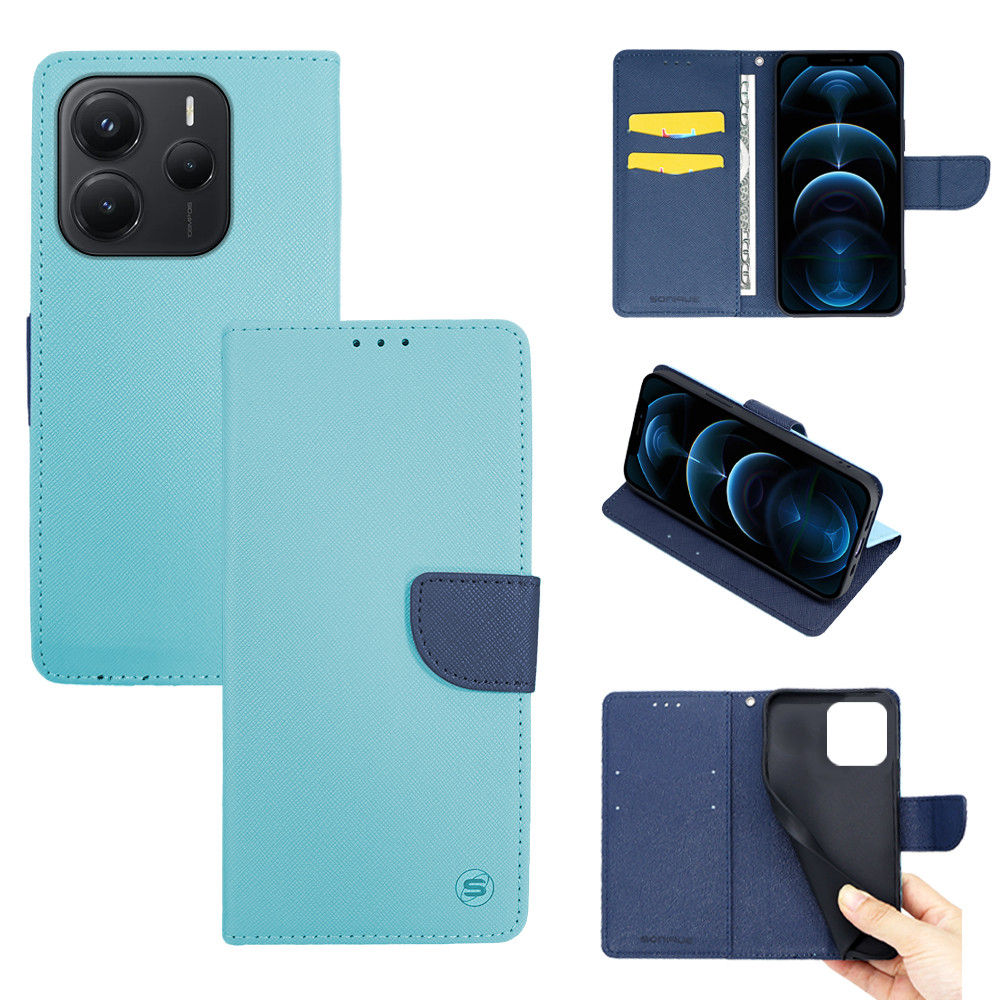 Θήκη Πορτοφόλι Sonique Trend Wallet Xiaomi Redmi Note 14 5G Σιέλ / Σκούρο Μπλε