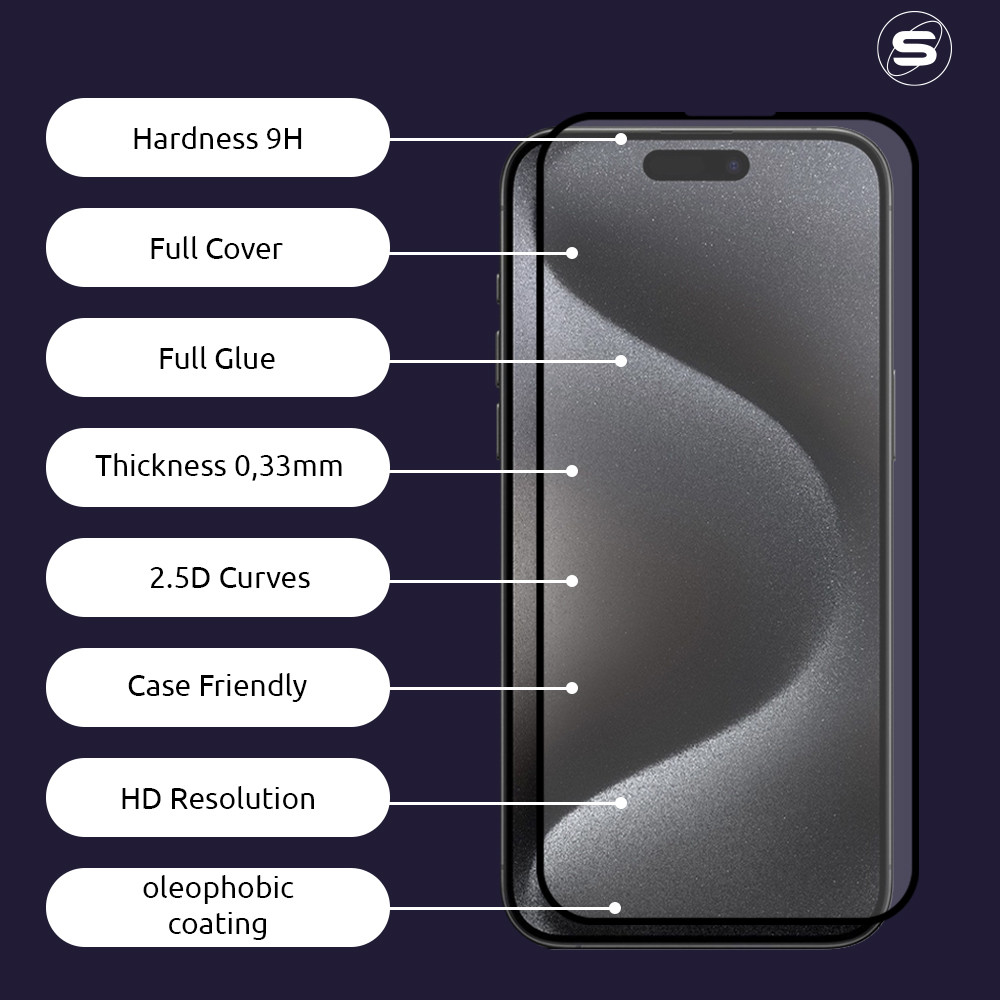 Hardy Glass Sonique Premium Series HD Full Cover 9H Motorola Moto G75 5G Μαύρο