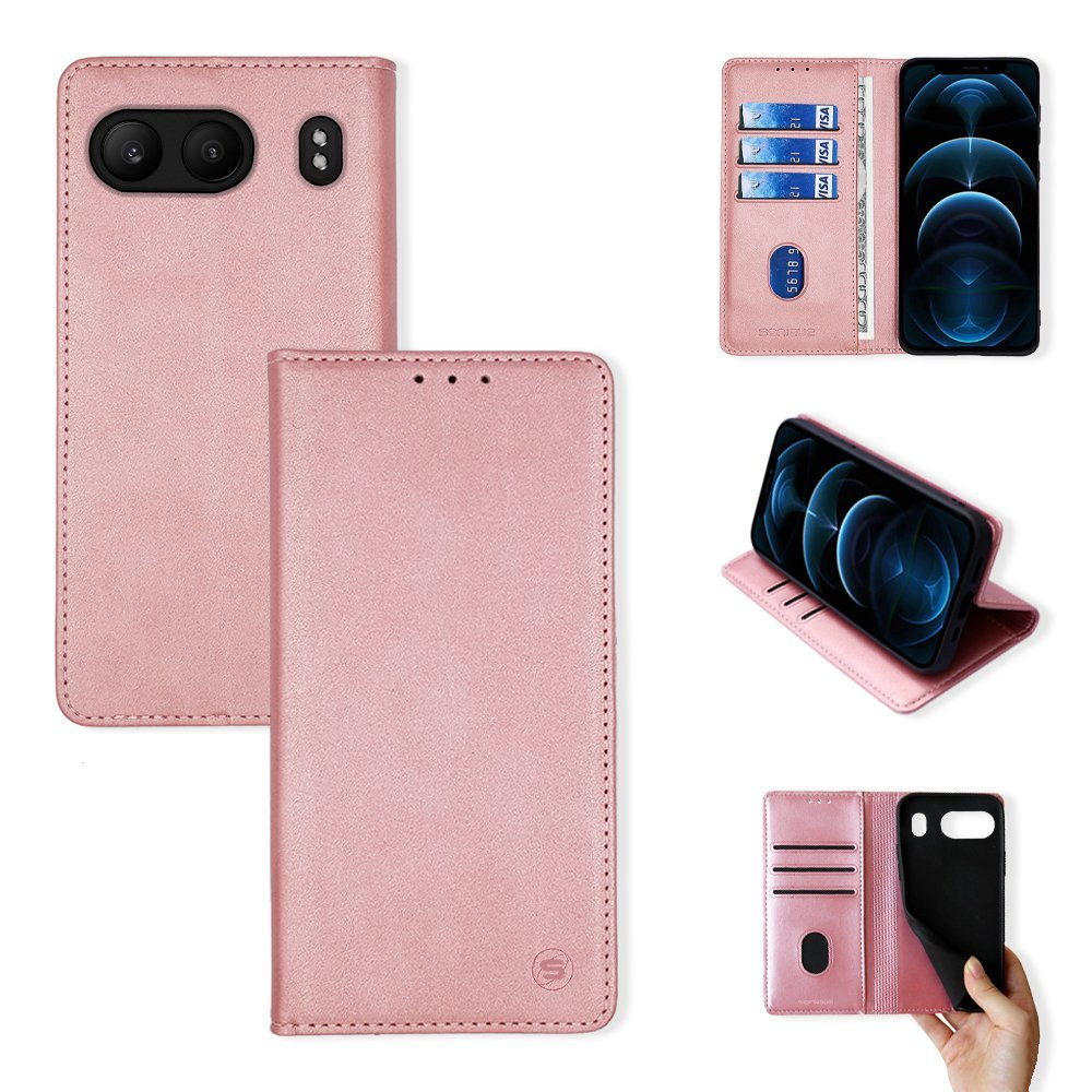 Θήκη Πορτοφόλι Vintage Magnet Wallet Sonique OnePlus Nord 4 5G Ροζ Χρυσό