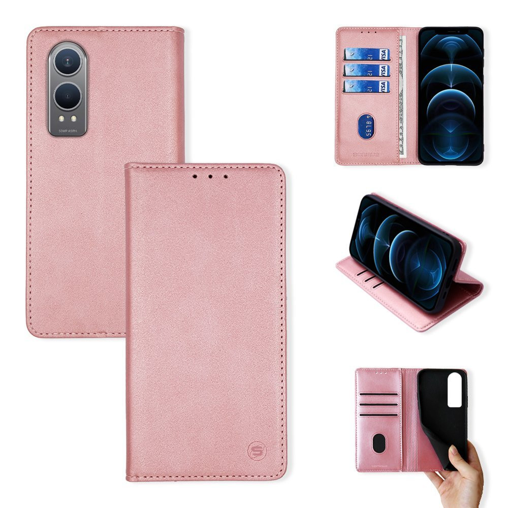 Θήκη Πορτοφόλι Vintage Magnet Wallet Sonique OnePlus Nord CE 4 Lite 5G Ροζ Χρυσό