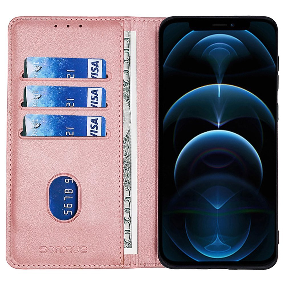 Θήκη Πορτοφόλι Vintage Magnet Wallet Sonique Realme 14 Pro Plus 5G Ροζ Χρυσό