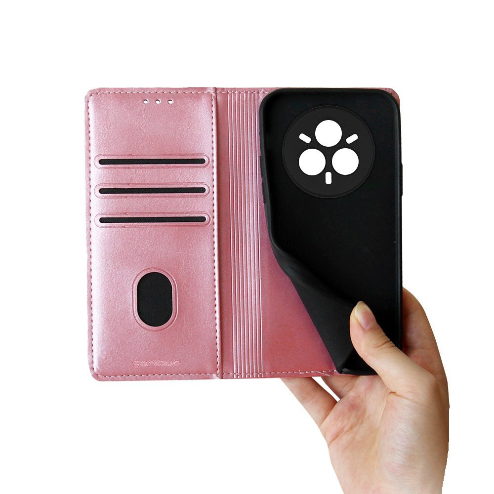 Θήκη Πορτοφόλι Vintage Magnet Wallet Sonique Realme 14 Pro Plus 5G Ροζ Χρυσό