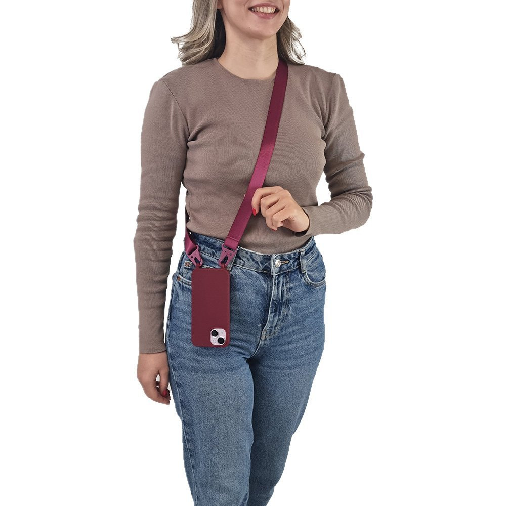 Θήκη Σιλικόνης με Strap CarryHang Sonique Samsung Galaxy A36 5G Μπορντώ