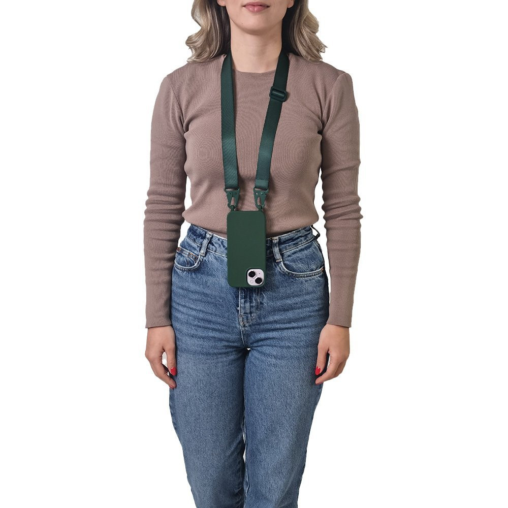 Θήκη Σιλικόνης με Strap CarryHang Sonique Samsung Galaxy A36 5G Πράσινο Σκούρο