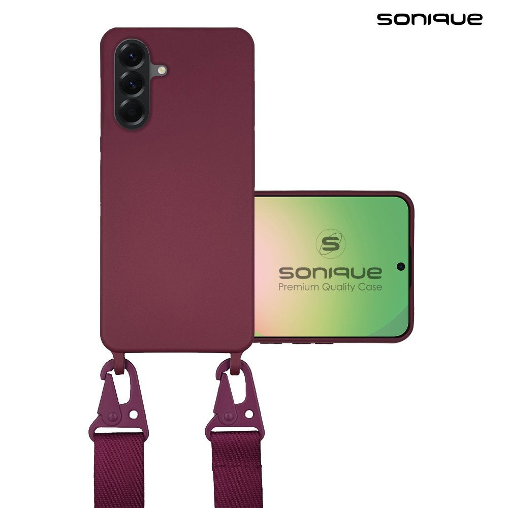 Θήκη Σιλικόνης με Strap CarryHang Sonique Samsung Galaxy A56 5G Μπορντό