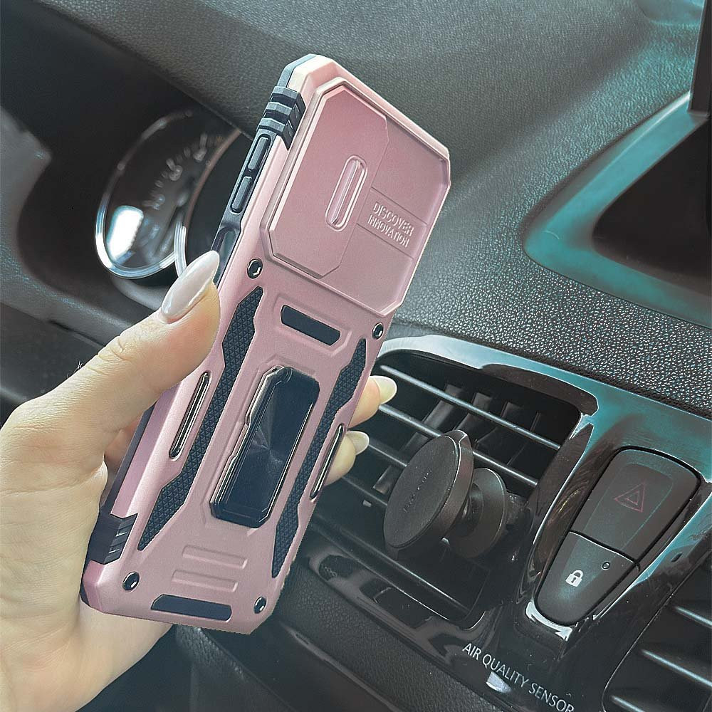 Θήκη Ring Armor CamShield Sonique για Xiaomi Redmi 13C 4G / Redmi 13C 5G / Poco C65 4G Ροζ Χρυσό