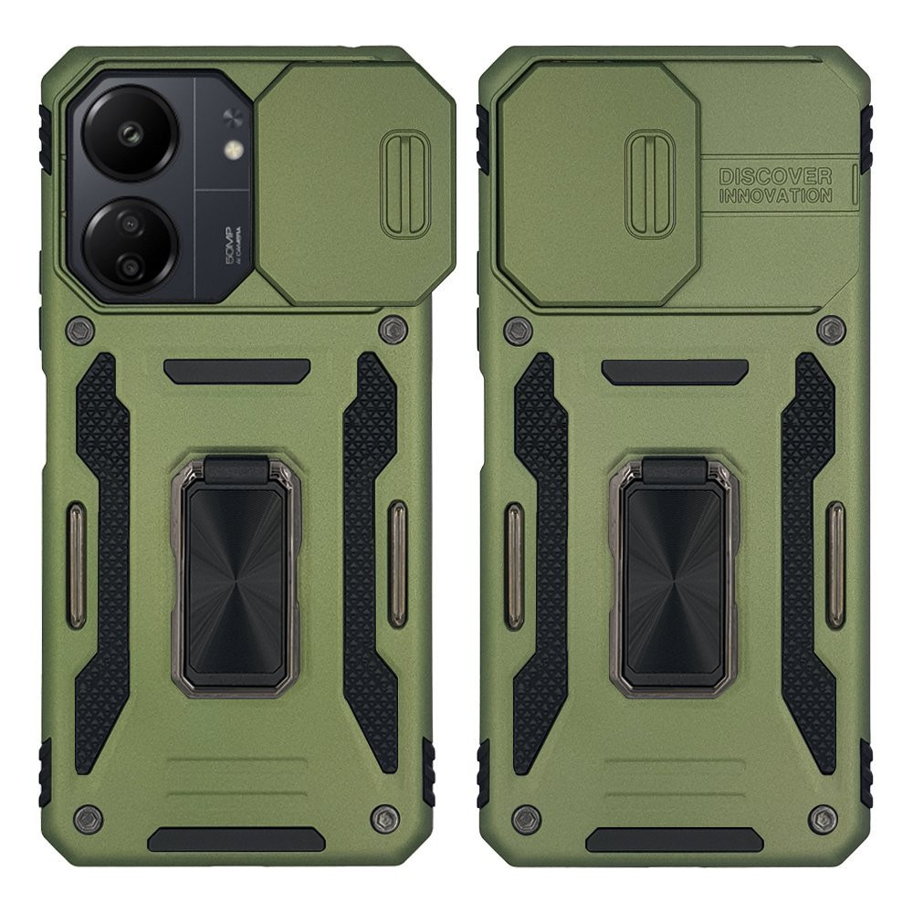 Θήκη Ring Armor CamShield Sonique για Xiaomi Redmi 13C 4G / Redmi 13C 5G / Poco C65 4G Χακί