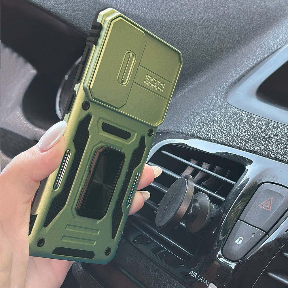 Θήκη Ring Armor CamShield Sonique για Xiaomi Redmi 13C 4G / Redmi 13C 5G / Poco C65 4G Χακί