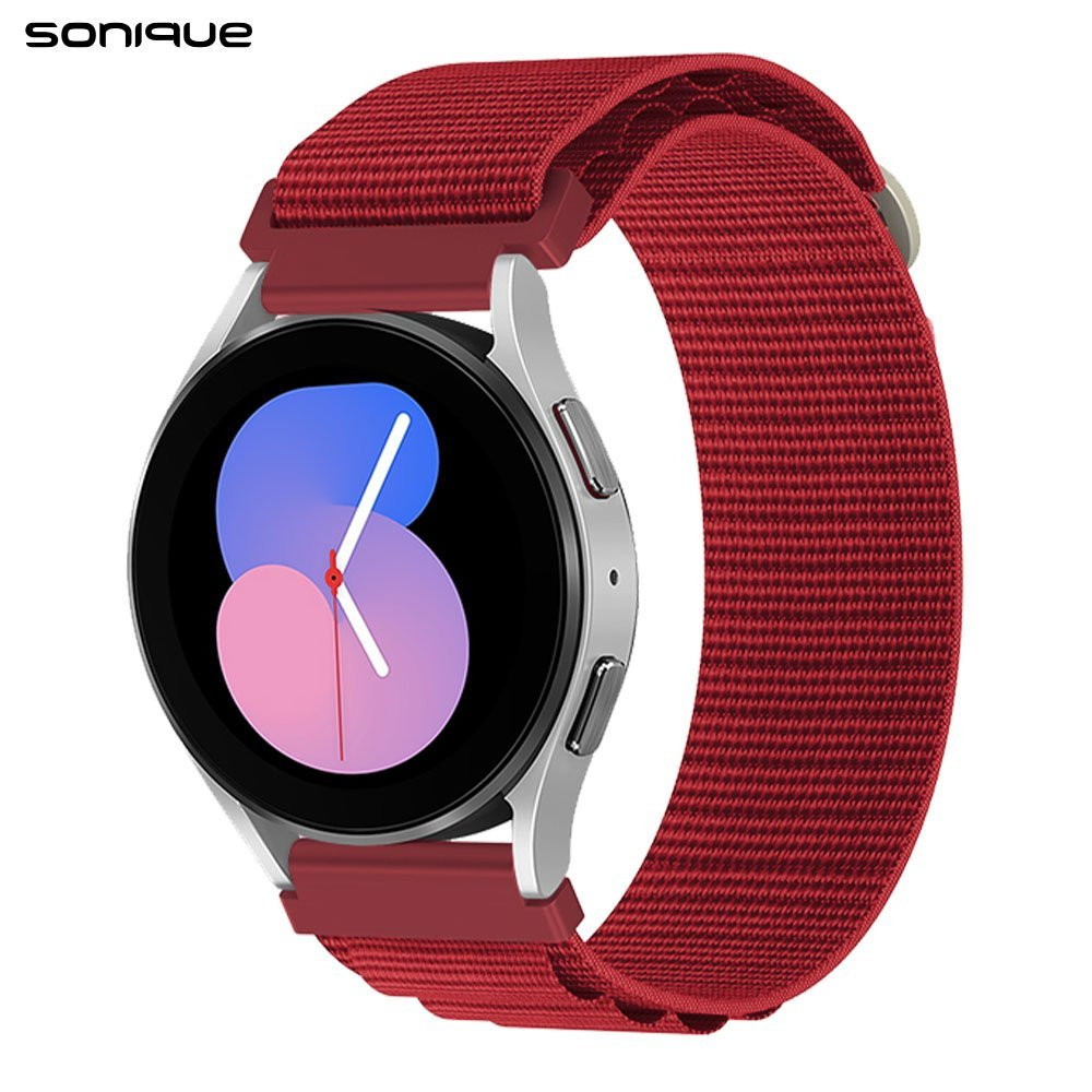 Λουράκι Nylon Alpine Loop Band Sonique 20mm για Samsung, Huawei, Amazfit, Xiaomi, Honor Κόκκινο