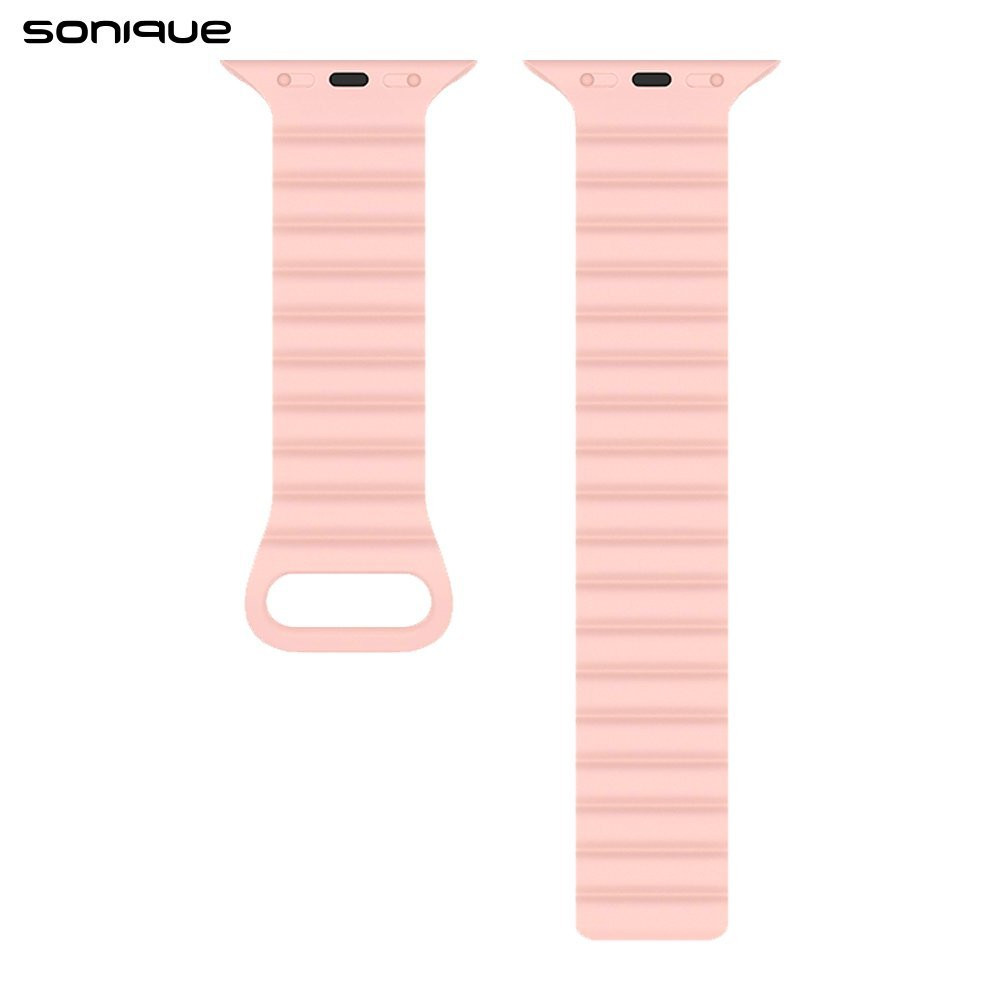 Λουράκι Σιλικόνης Wavy Magnetic Band Sonique για Apple Watch (42/44/45/49MM) Ροζ