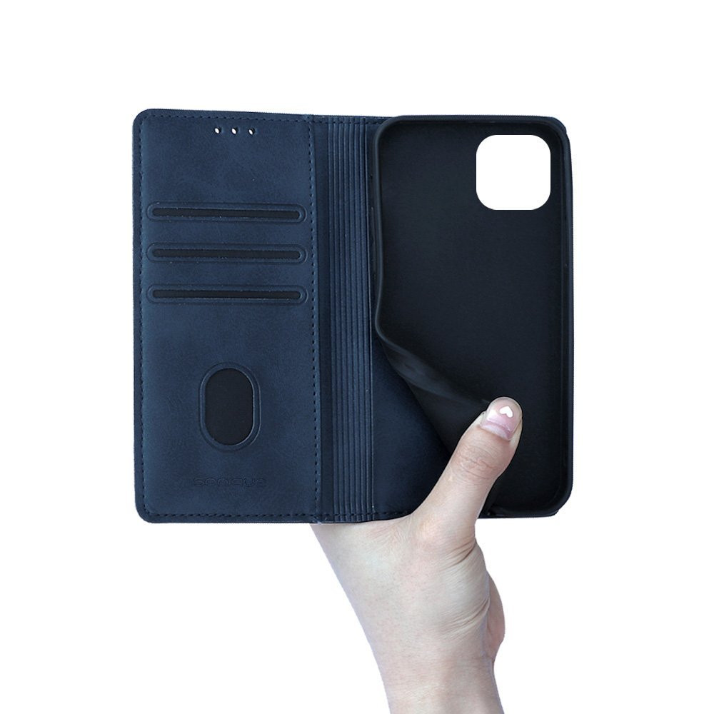 Θήκη Πορτοφόλι Vintage Magnet Wallet Sonique Apple iPhone 14 Μπλε Σκούρο