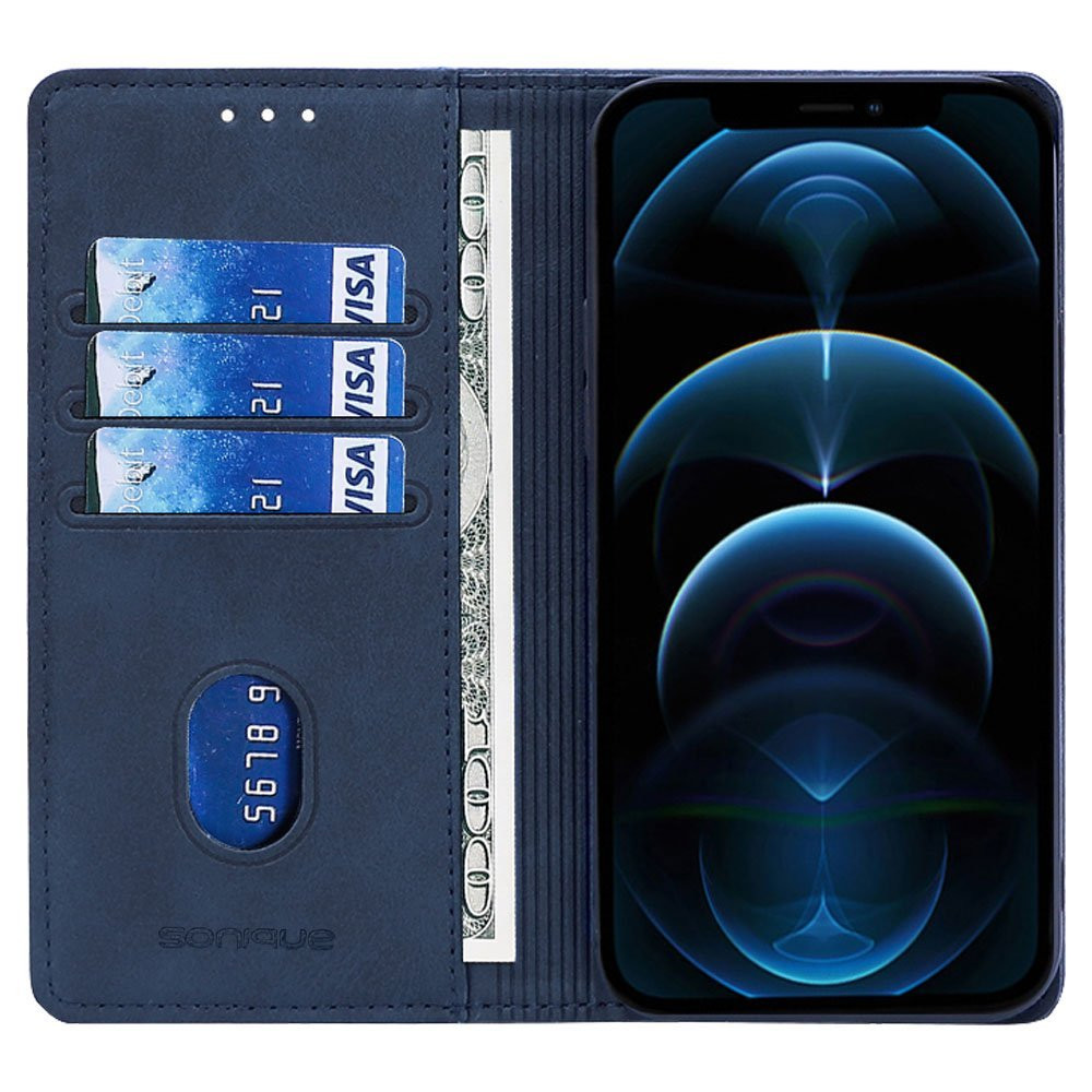Θήκη Πορτοφόλι Vintage Magnet Wallet Sonique Apple iPhone 16 Pro Μπλε Σκούρο