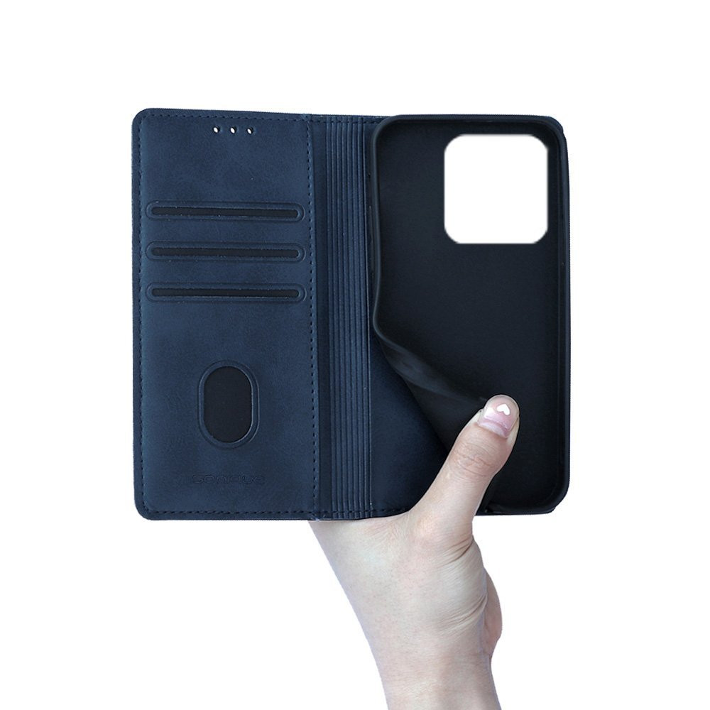 Θήκη Πορτοφόλι Vintage Magnet Wallet Sonique Xiaomi Redmi Note 14 5G Μπλε Σκούρο