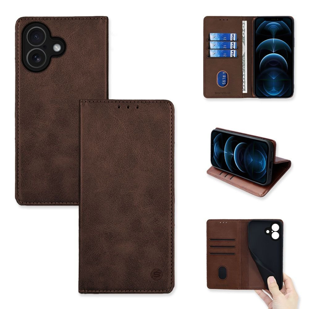 Θήκη Πορτοφόλι Vintage Magnet Wallet Sonique Apple iPhone 17 Καφέ