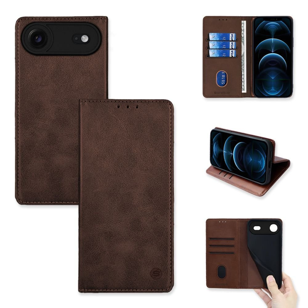 Θήκη Πορτοφόλι Vintage Magnet Wallet Sonique Apple iPhone 17 Air Καφέ