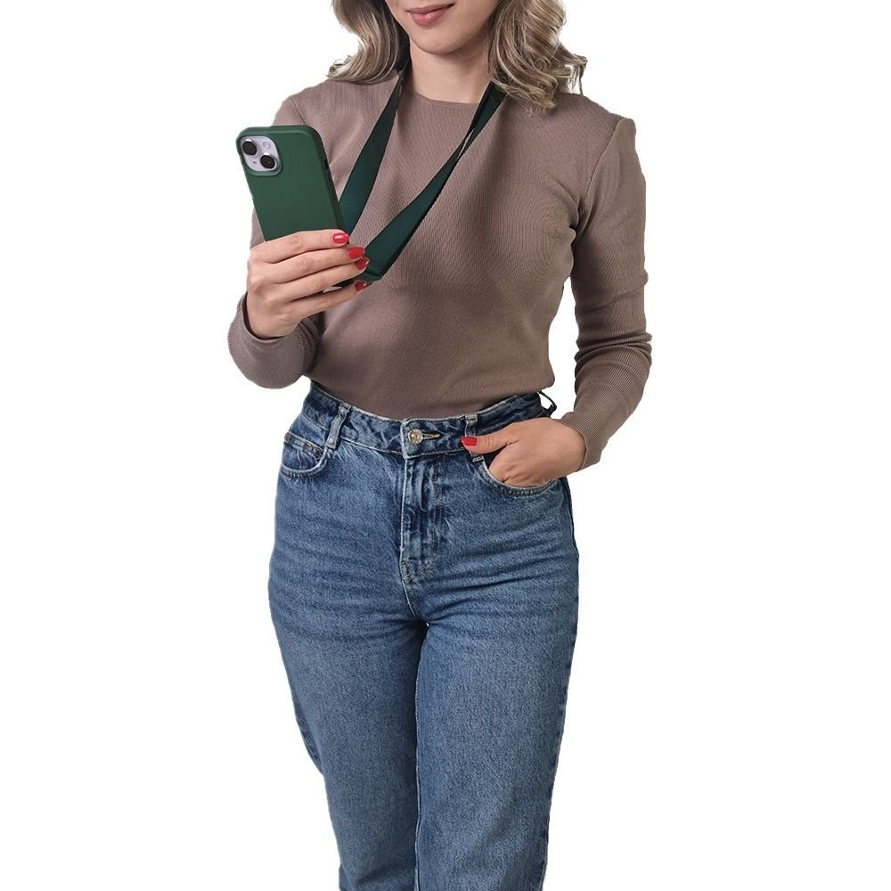 Θήκη Σιλικόνης με Strap CarryHang Sonique Xiaomi Redmi Note 14 Pro 4G Πράσινο Σκούρο