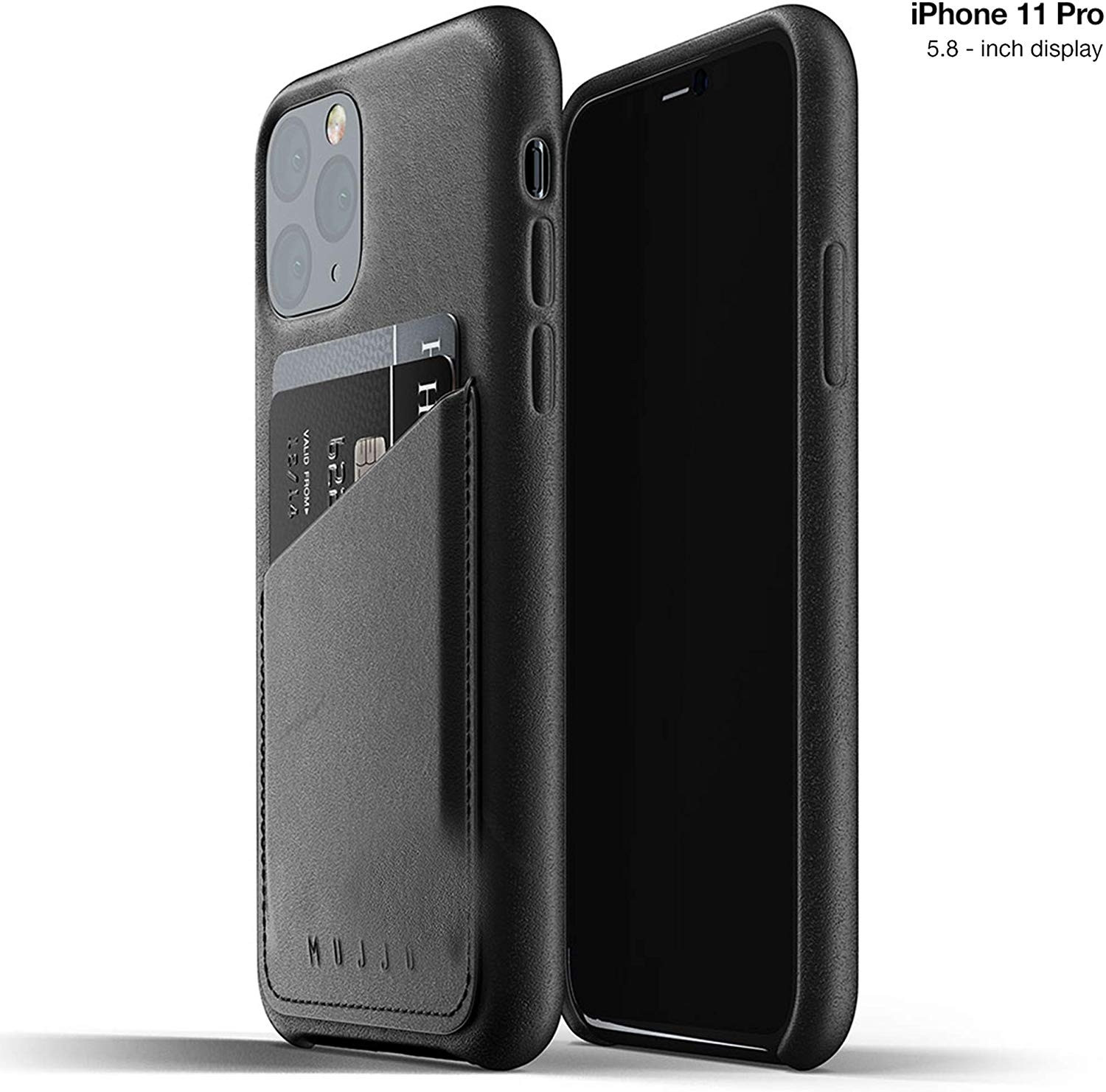 MUJJO Full Leather Wallet Case - Δερμάτινη Θήκη-Πορτοφόλι iPhone 11 Pro - Black (MUJJO-CL-002-BK)