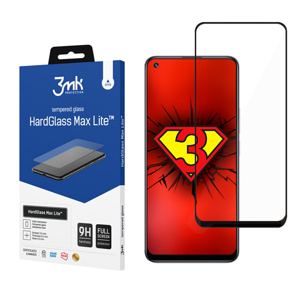 3MK HardGlass Max Lite Full Screen για Realme - 3MK - Μαύρο - Realme 9i