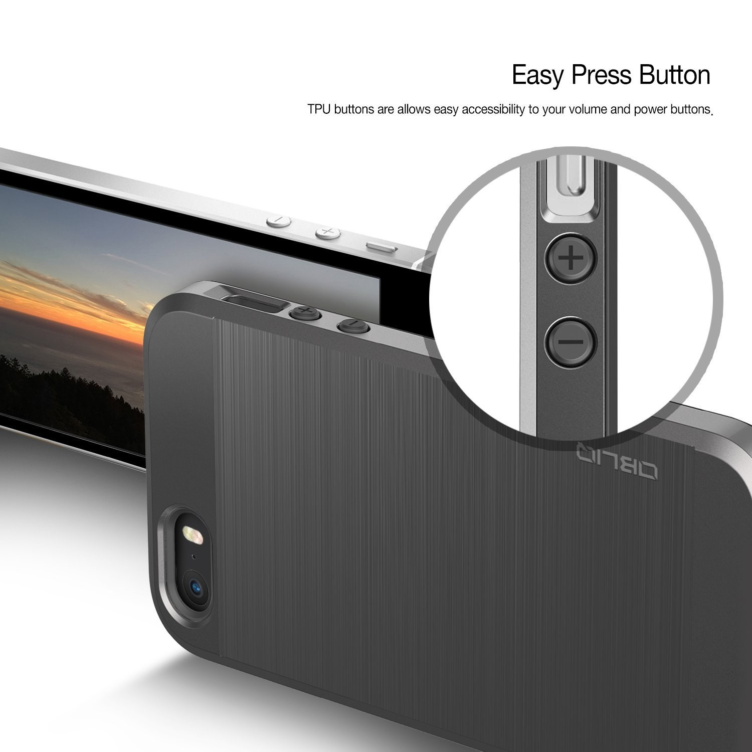 Obliq Θήκη Slim Meta iPhone SE/5S/5 - Titanium Silver (OBIPSESLM01)