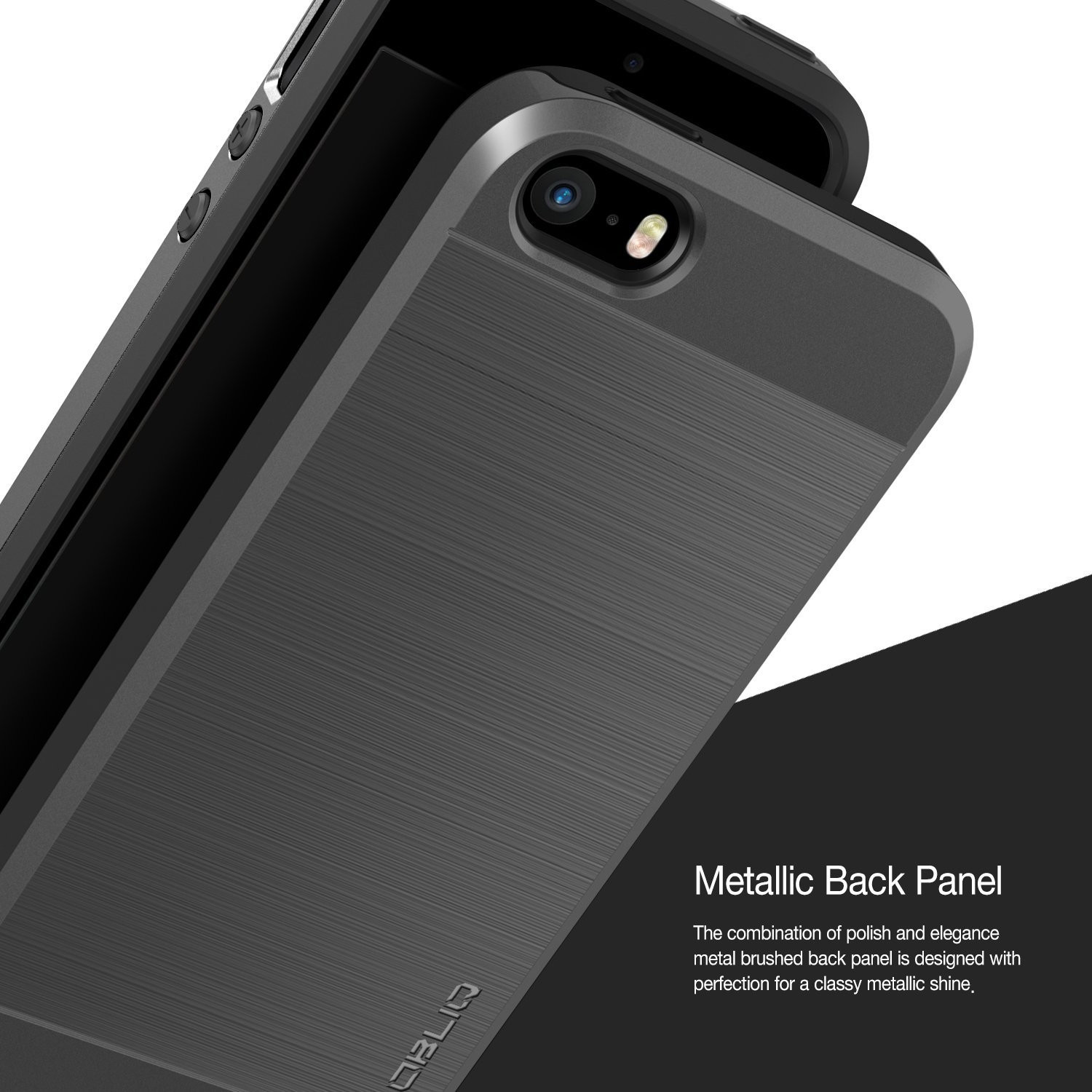 Obliq Θήκη Slim Meta iPhone SE/5S/5 - Titanium Silver (OBIPSESLM01)
