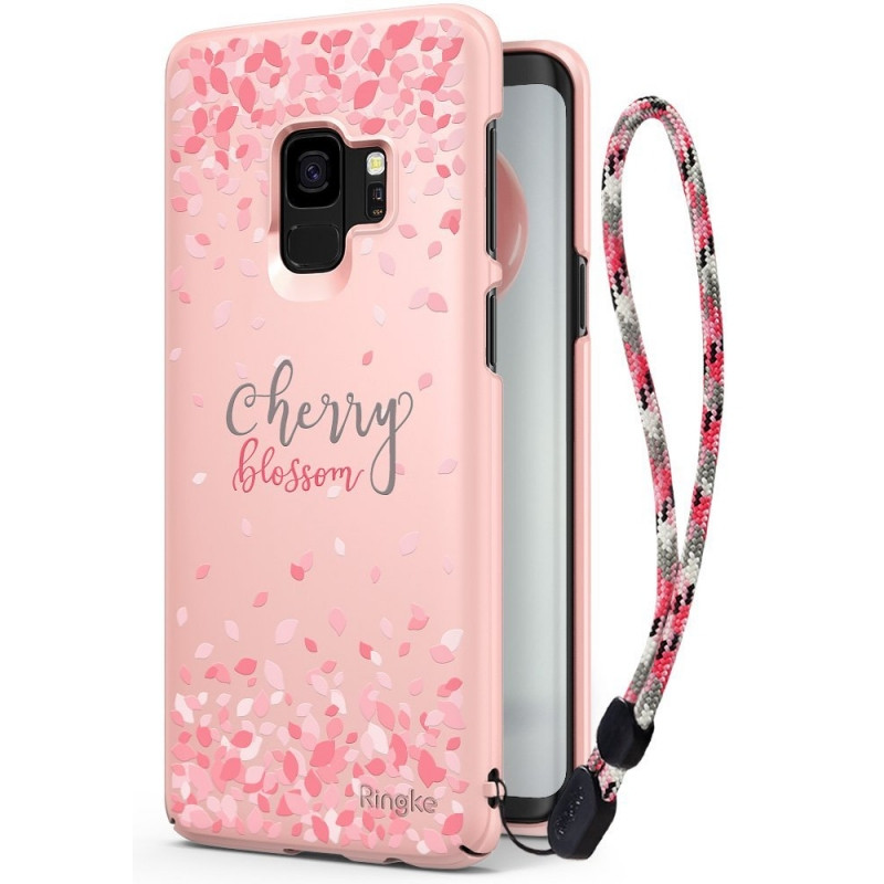 Ringke Slim Cherry Blossom Θήκη Samsung Galaxy S9 - Peach Pink + Strap