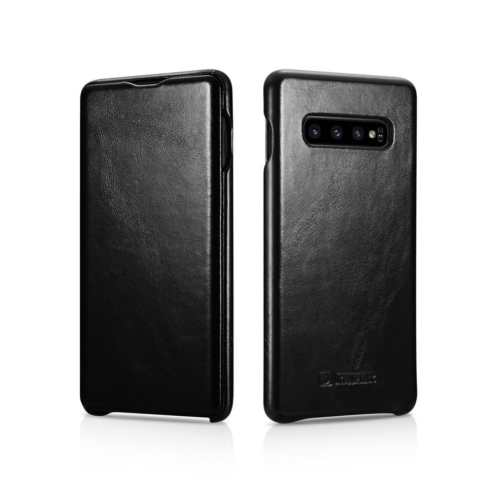 iCarer Vintage Curved Edge Δερμάτινη Θήκη Samsung Galaxy S10 - Black (RS99205-BK)