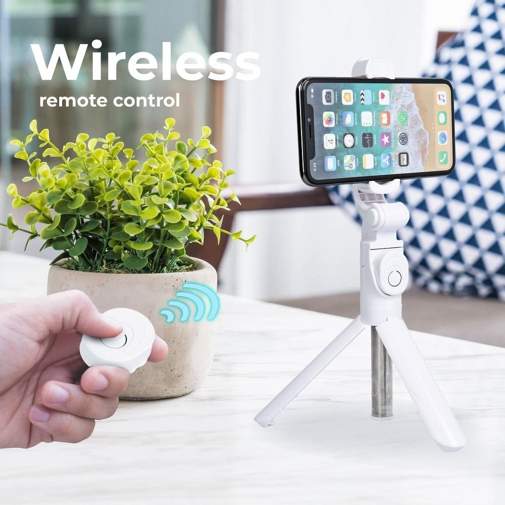 XT-09 Selfie Stick Τρίποδο Κινητού με Bluetooth Λευκό
