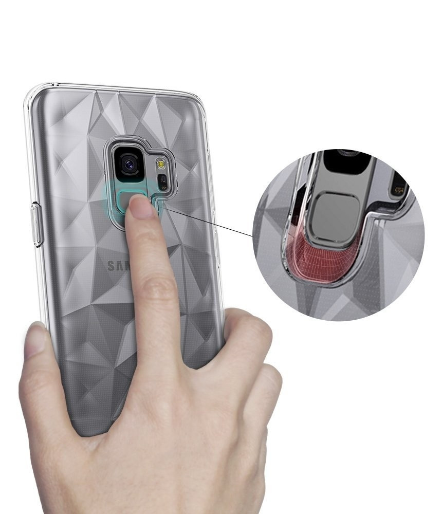 Ringke (Air) Διάφανη Θήκη Σιλικόνης Galaxy S9 με Ανάγλυφο Σχέδιο-Clear (12559)