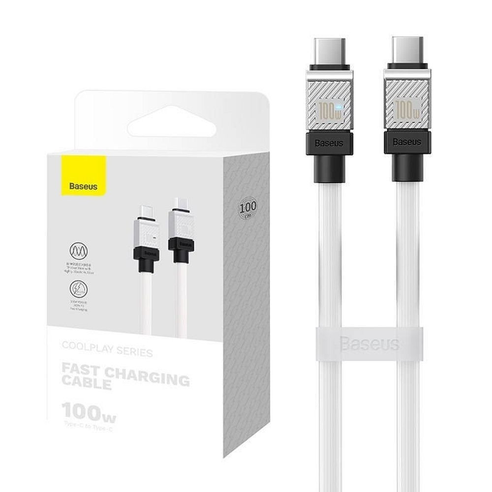 Baseus CoolPlay USB 2.0 Cable USB-C male - USB-C male 100W Λευκό 1m (CAKW000202) (200-110-611)