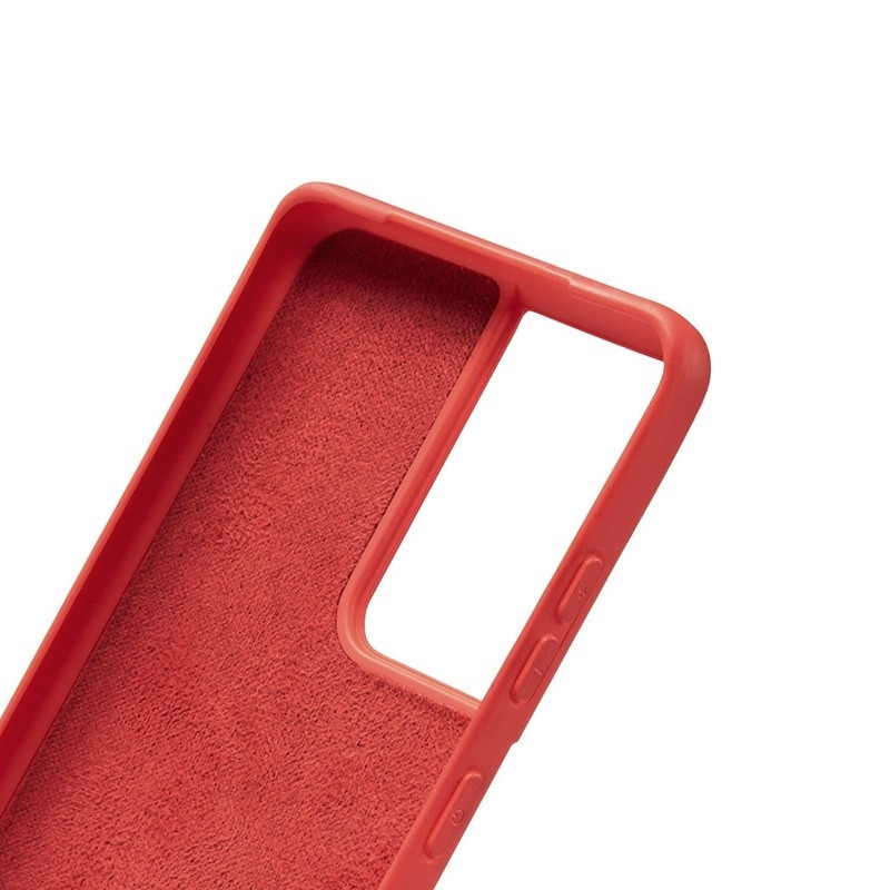 Crong Color Θήκη Premium Σιλικόνης Samsung Galaxy S21 Ultra 5G- Red (CRG-COLR-SGS21U-RED)