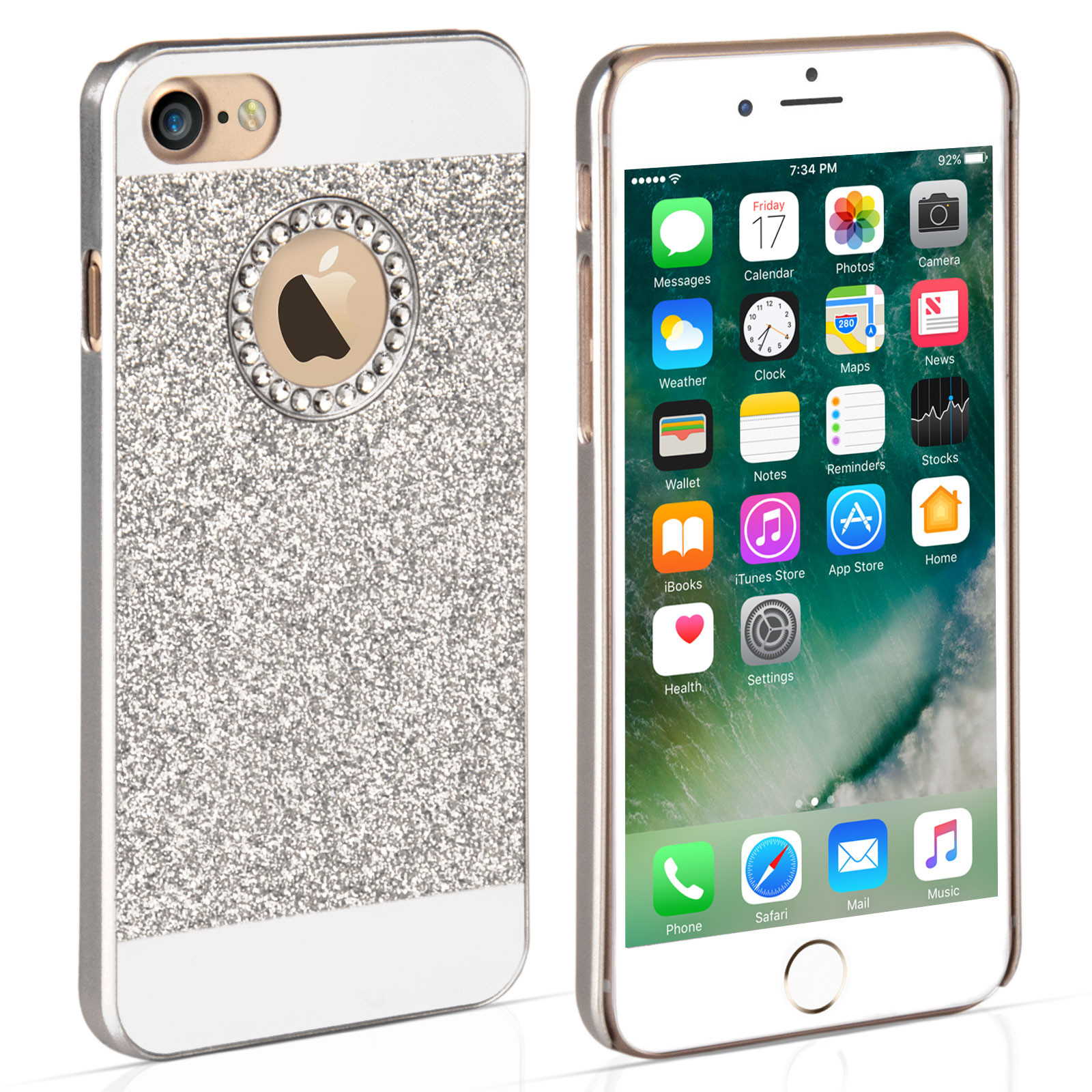 Θήκη σιλικόνης για iPhone 7 Diamond Silver by YouSave Accessories και screen protector (200-101-679)