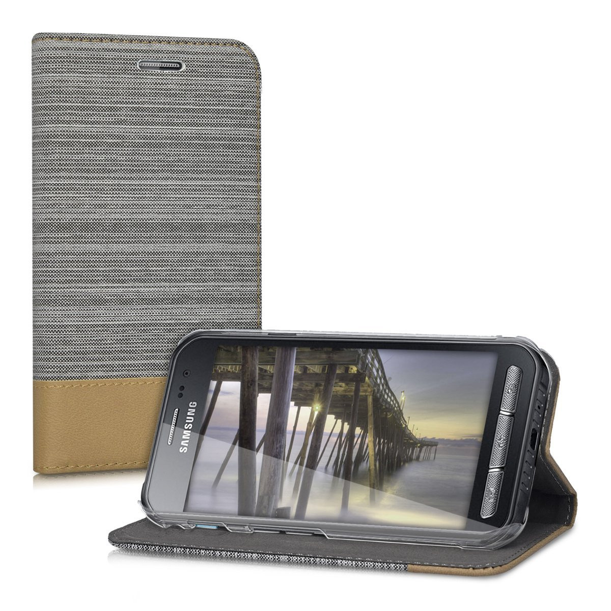 Θήκη-Πορτοφόλι για Samsung Galaxy Xcover 3 γκρί by KW (200-101-681)