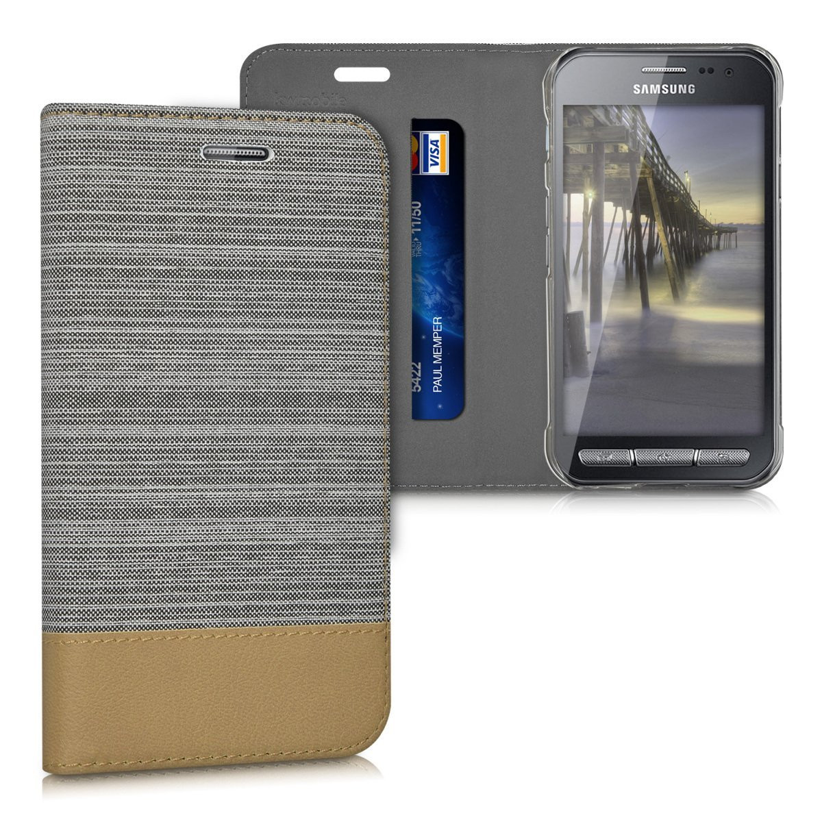 Θήκη-Πορτοφόλι για Samsung Galaxy Xcover 3 γκρί by KW (200-101-681)